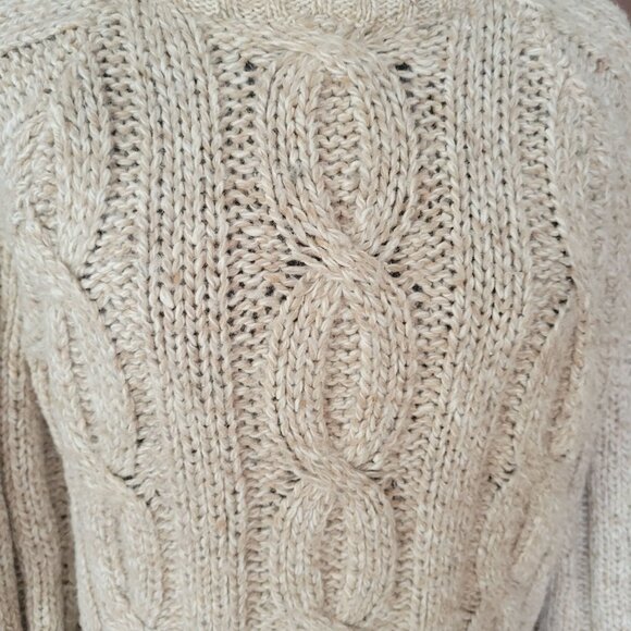 Lizwear Vintage Brown Cable Knit Wool Sweater Small - Picture 3 of 5